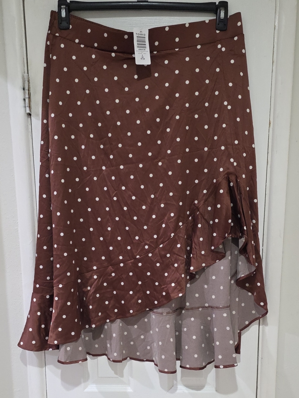 torrid Brown Polka Dot High-Low Ruffle Skirt
